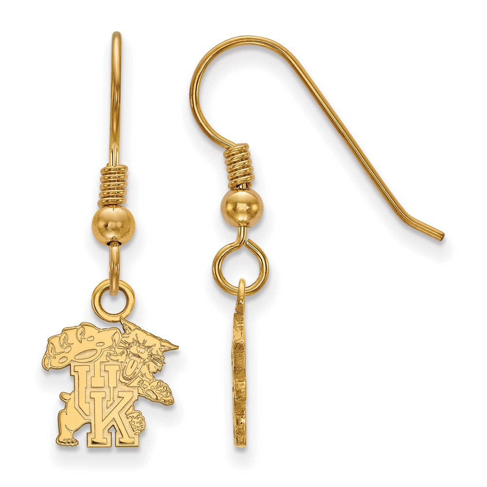 14k Gold Plated Silver University of Kentucky XS Tiny Dangle Earrings, Item E15447 by The Black Bow Jewelry Co.