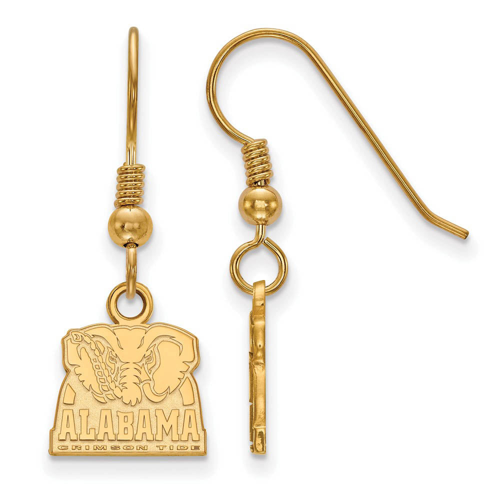 14k Gold Plated Silver University of Alabama XS (Tiny) Dangle Earrings, Item E15455 by The Black Bow Jewelry Co.