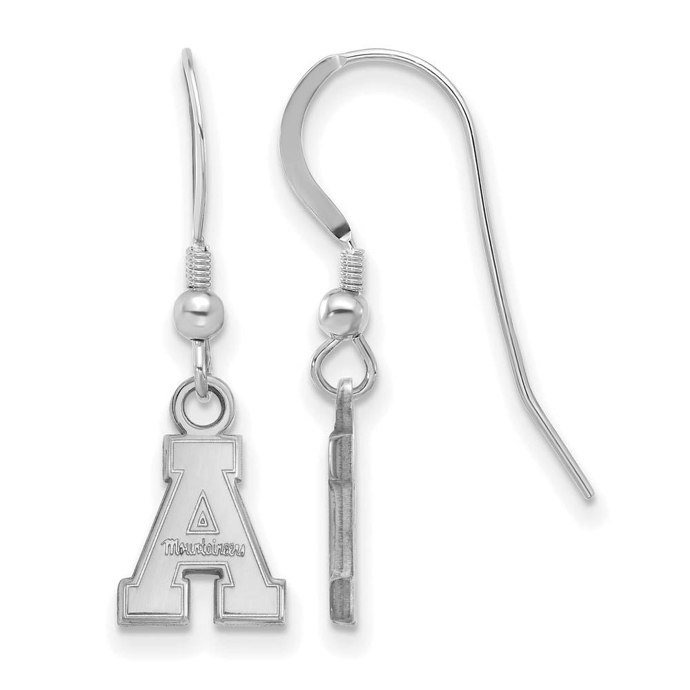Sterling Silver Appalachian State XS (Tiny) Dangle Earrings, Item E15461 by The Black Bow Jewelry Co.