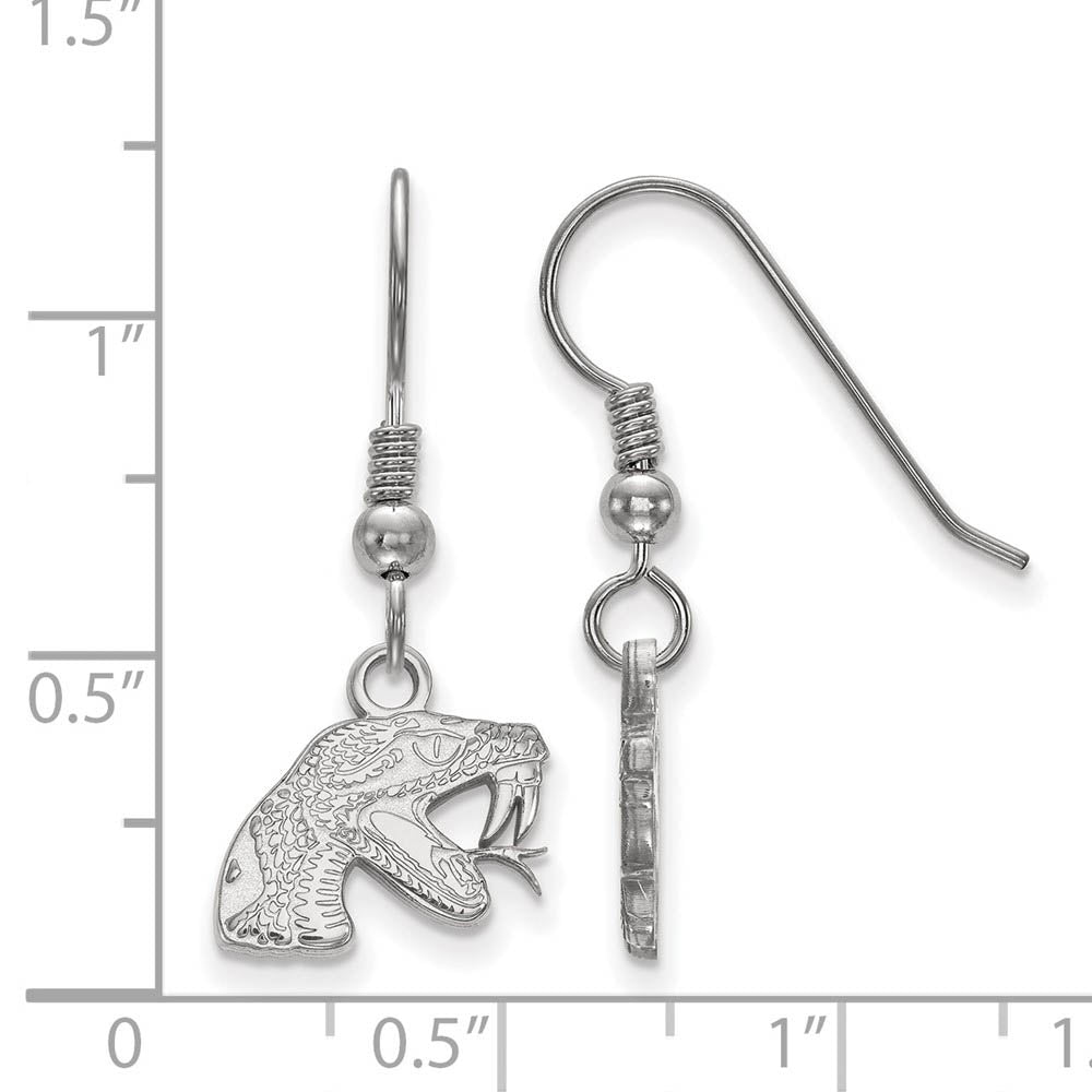 Alternate view of the Sterling Silver Florida A&M University XS (Tiny) Dangle Earrings by The Black Bow Jewelry Co.