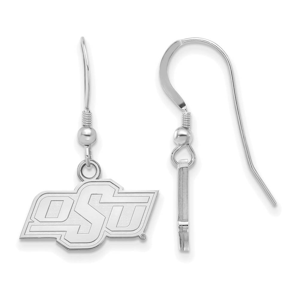 Sterling Silver Oklahoma State University XS (Tiny) Dangle Earrings, Item E15476 by The Black Bow Jewelry Co.