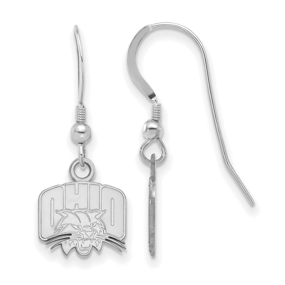 Sterling Silver Ohio University XS (Tiny) Dangle Wire Earrings, Item E15477 by The Black Bow Jewelry Co.