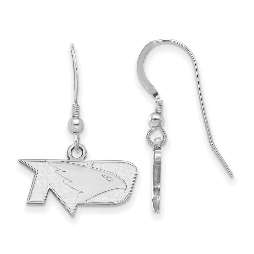 Sterling Silver Univ. of North Dakota XS (Tiny) Dangle Earrings, Item E15496 by The Black Bow Jewelry Co.