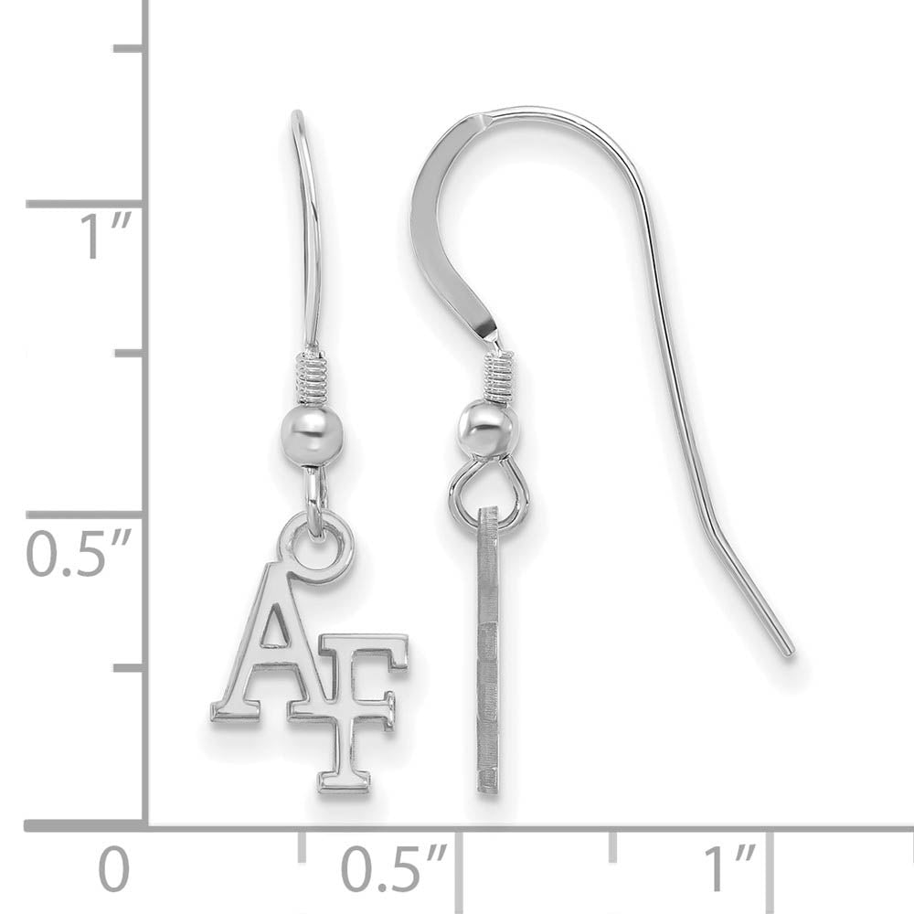 Alternate view of the Sterling Silver Air force Academy XS (Tiny) Dangle Earrings by The Black Bow Jewelry Co.