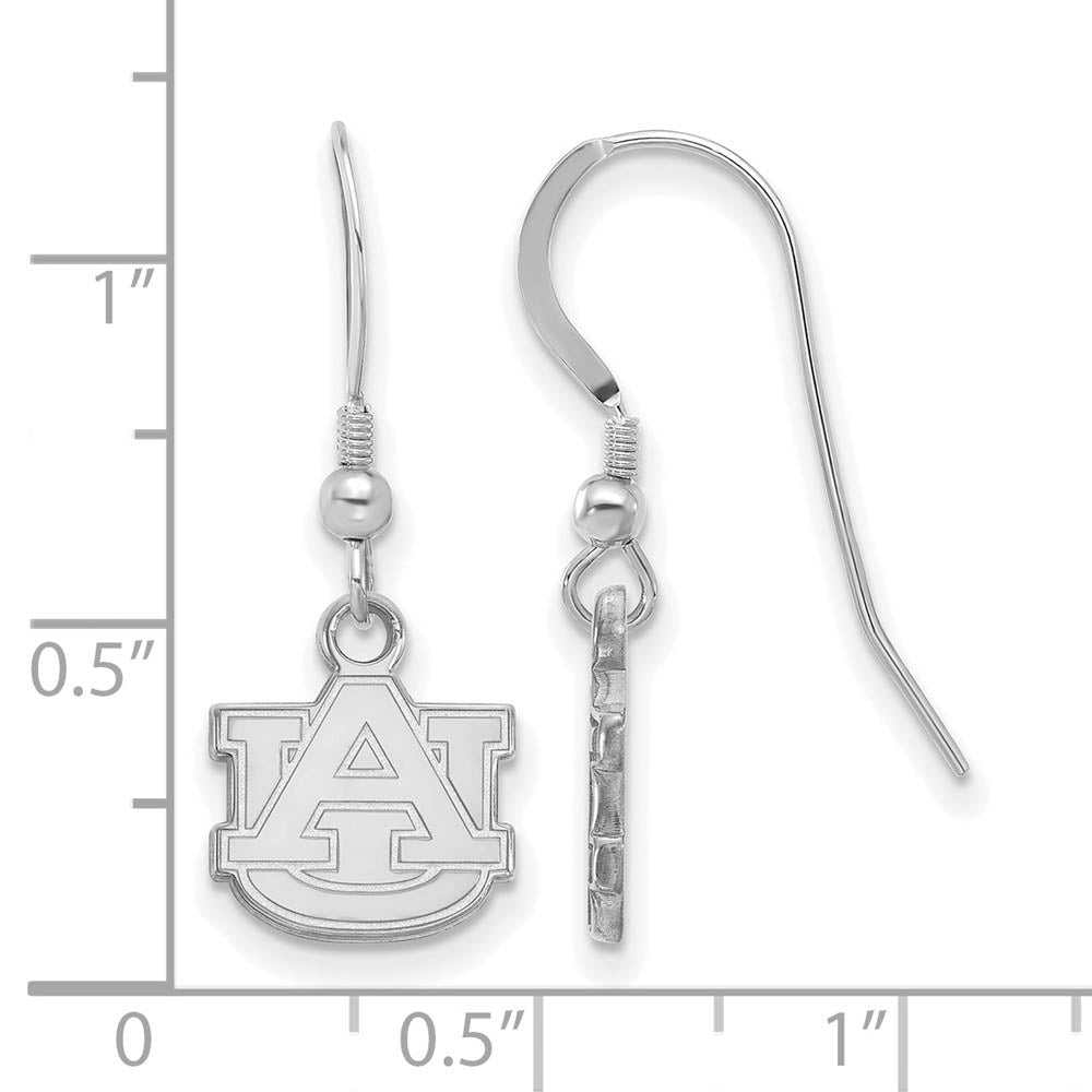 Alternate view of the Sterling Silver Auburn University XS (Tiny) Dangle Wire Earrings by The Black Bow Jewelry Co.
