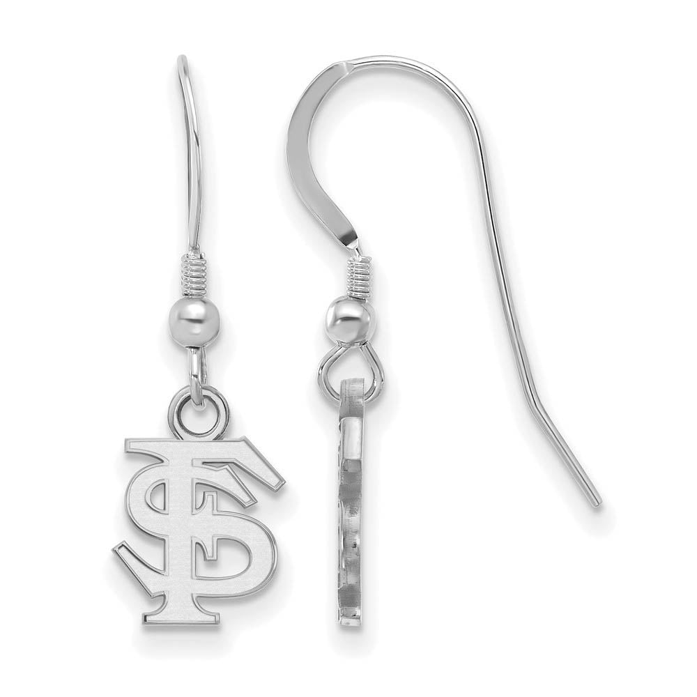 Sterling Silver Florida State University XS Tiny Dangle Wire Earrings, Item E15509 by The Black Bow Jewelry Co.