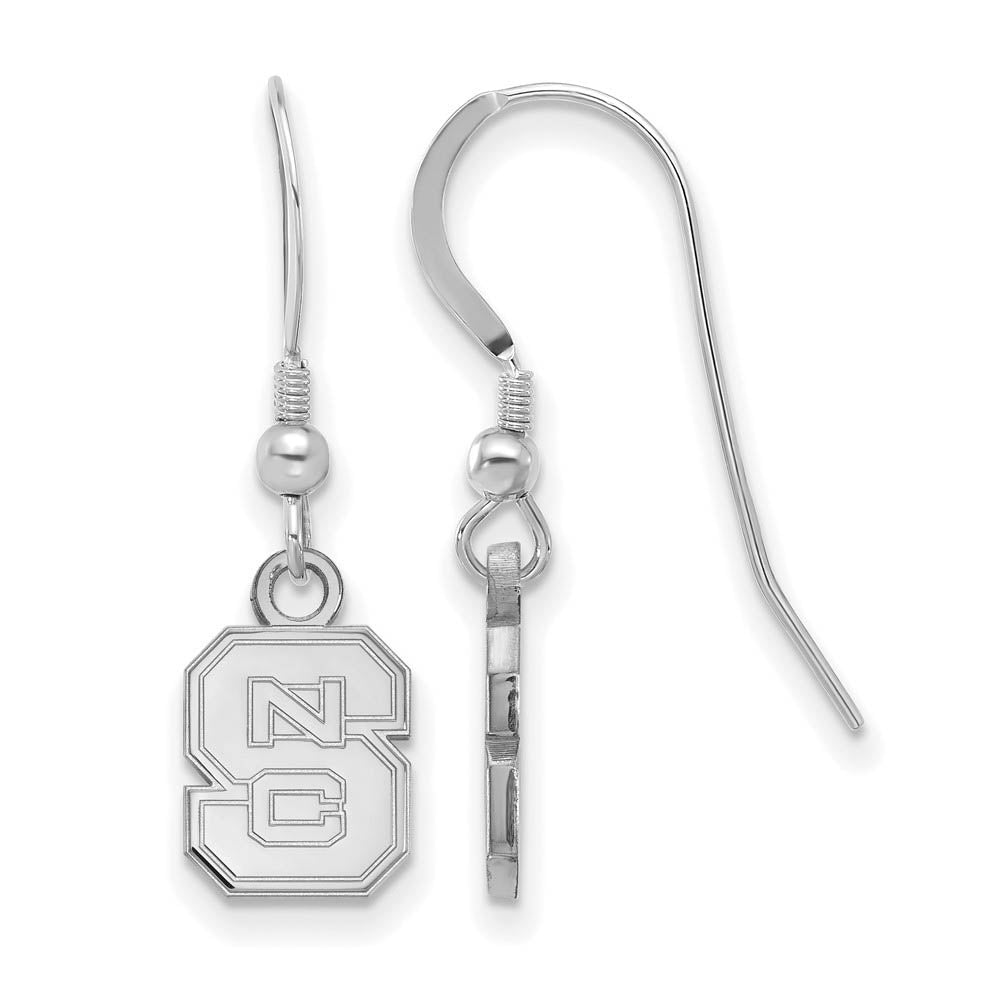 Sterling Silver North Carolina State XS (Tiny) Dangle Wire Earrings, Item E15516 by The Black Bow Jewelry Co.