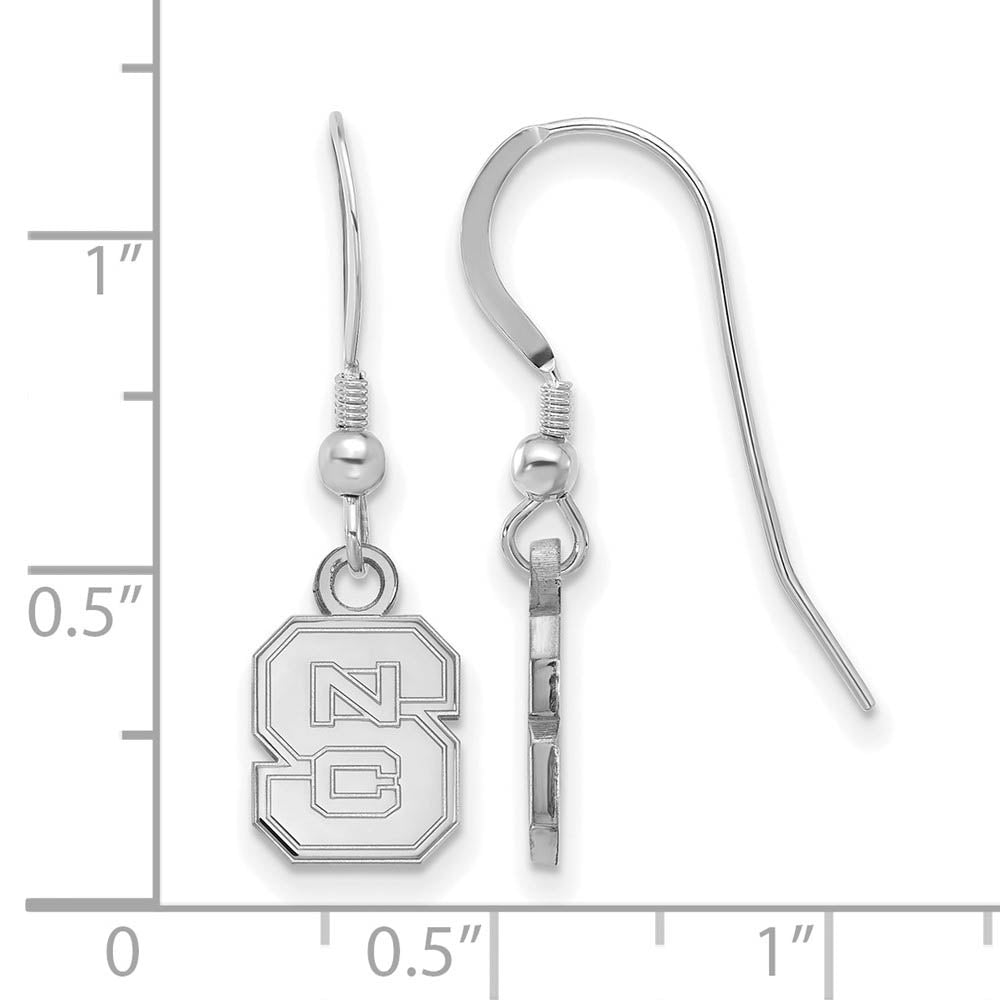 Alternate view of the Sterling Silver North Carolina State XS (Tiny) Dangle Wire Earrings by The Black Bow Jewelry Co.