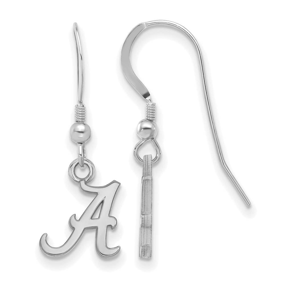 Sterling Silver University of Alabama XS (Tiny) Dangle Wire Earrings, Item E15521 by The Black Bow Jewelry Co.