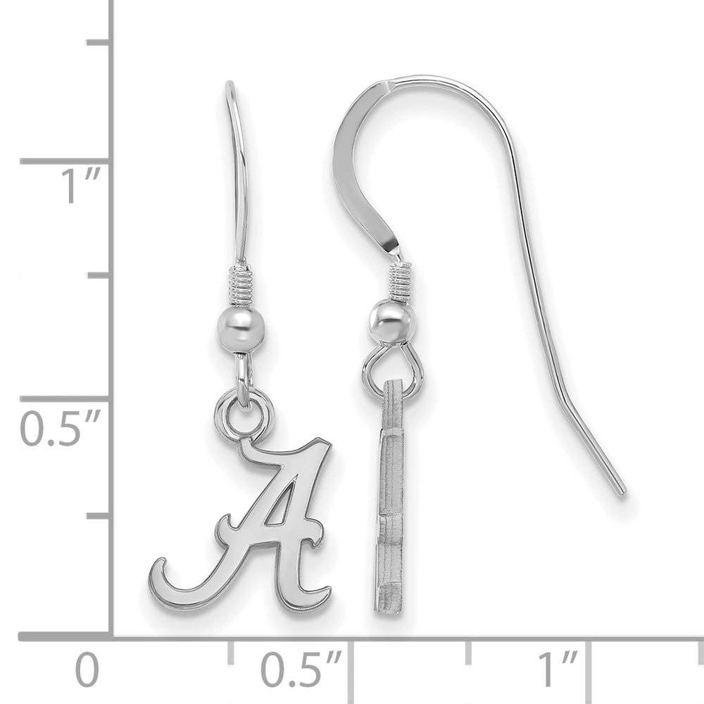 Alternate view of the Sterling Silver University of Alabama XS (Tiny) Dangle Wire Earrings by The Black Bow Jewelry Co.