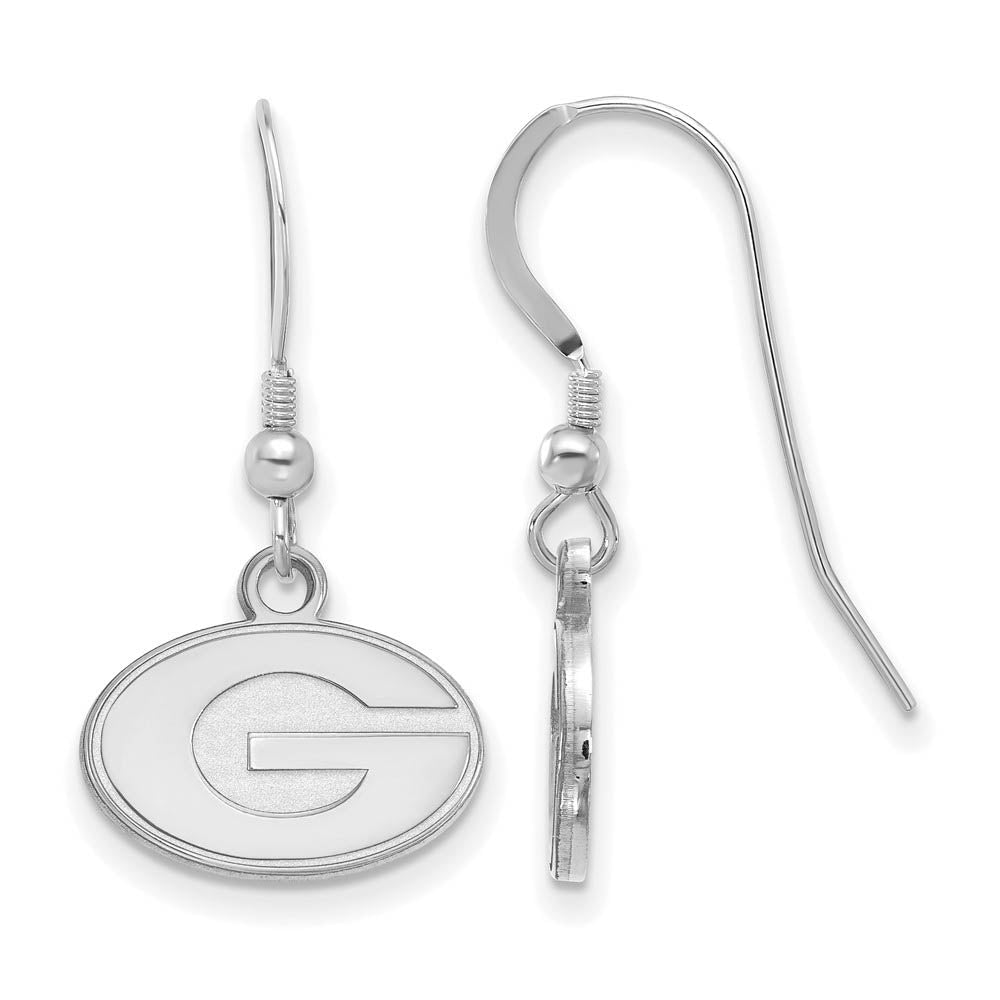 Sterling Silver University of Georgia XS (Tiny) Dangle Wire Earrings, Item E15524 by The Black Bow Jewelry Co.