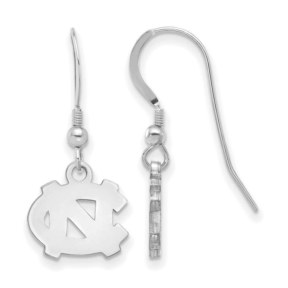 Sterling Silver U of North Carolina XS (Tiny) Dangle Earrings, Item E15535 by The Black Bow Jewelry Co.