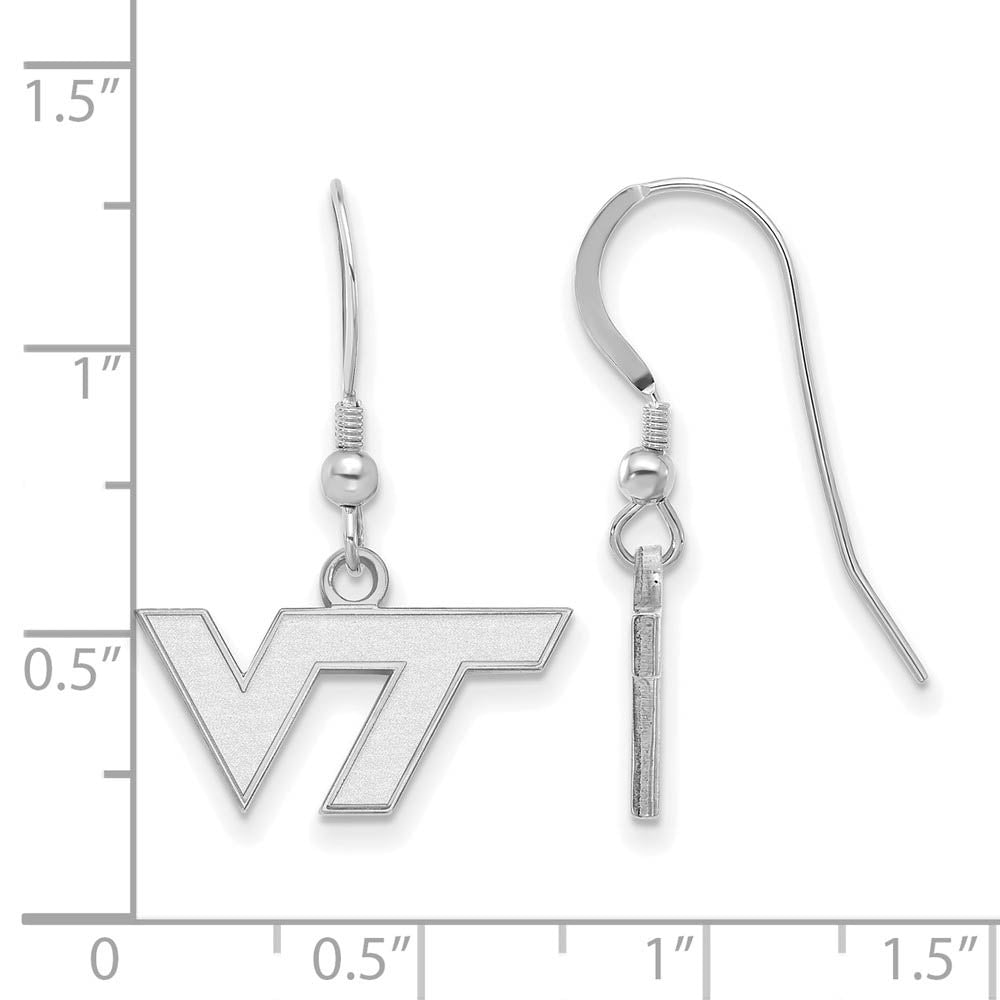 Alternate view of the Sterling Silver Virginia Tech XS (Tiny) Dangle Earrings by The Black Bow Jewelry Co.