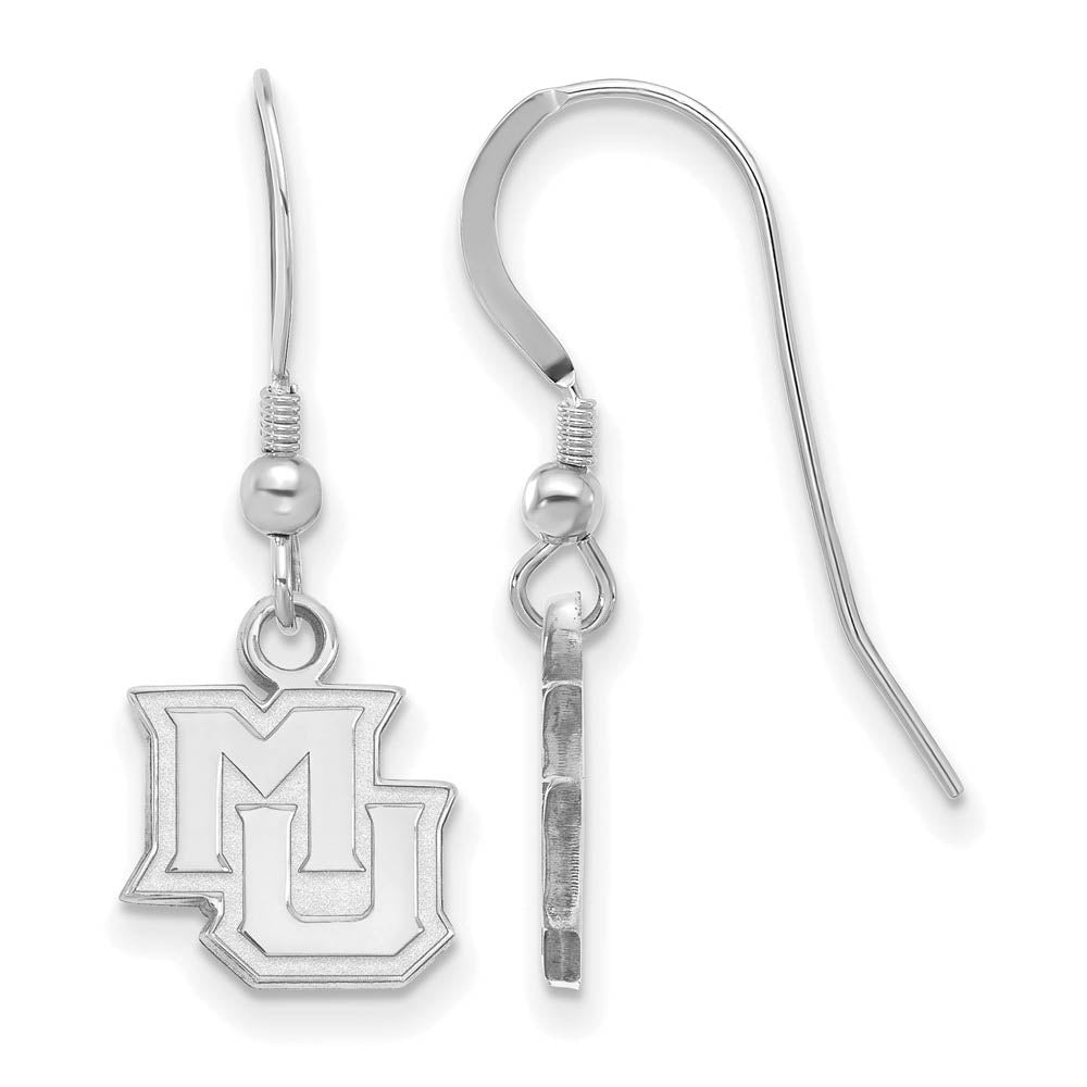 Sterling Silver Marquette University XS (Tiny) Dangle Earrings, Item E15550 by The Black Bow Jewelry Co.