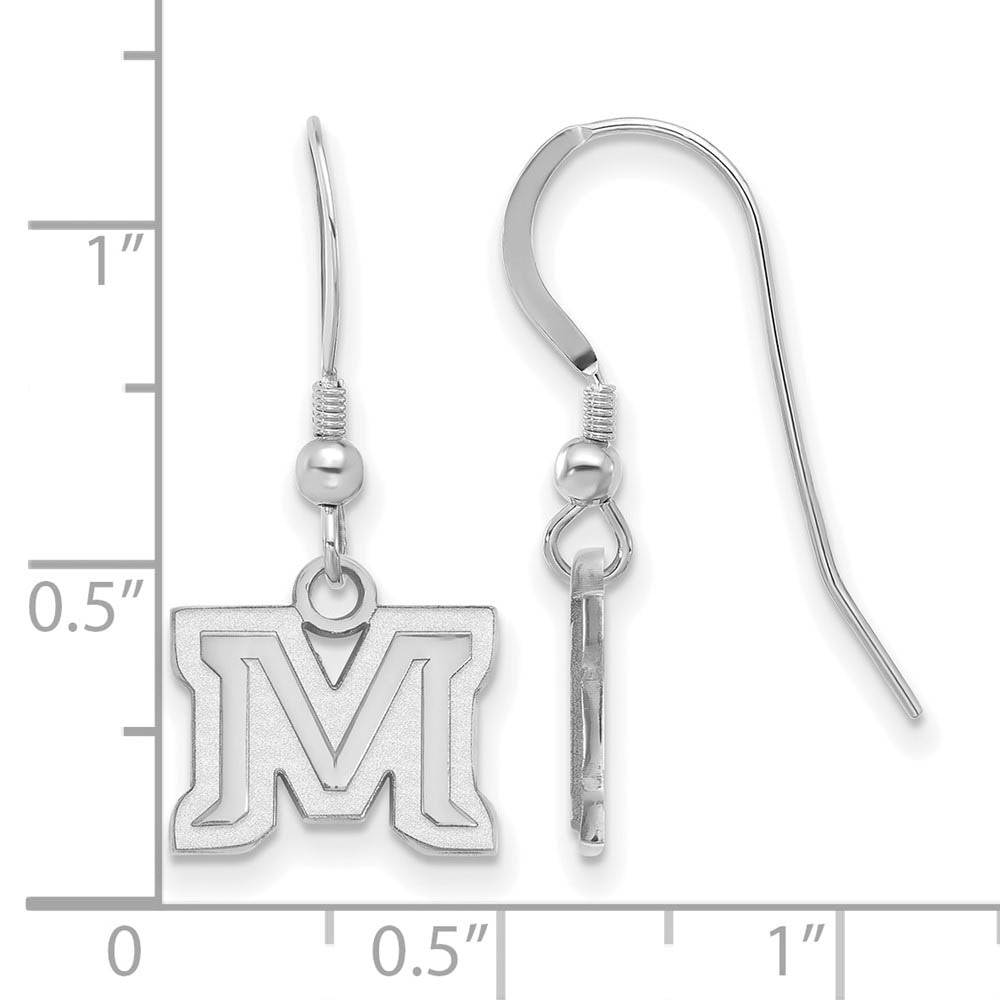 Alternate view of the Sterling Silver Montana State University XS (Tiny) Dangle Earrings by The Black Bow Jewelry Co.