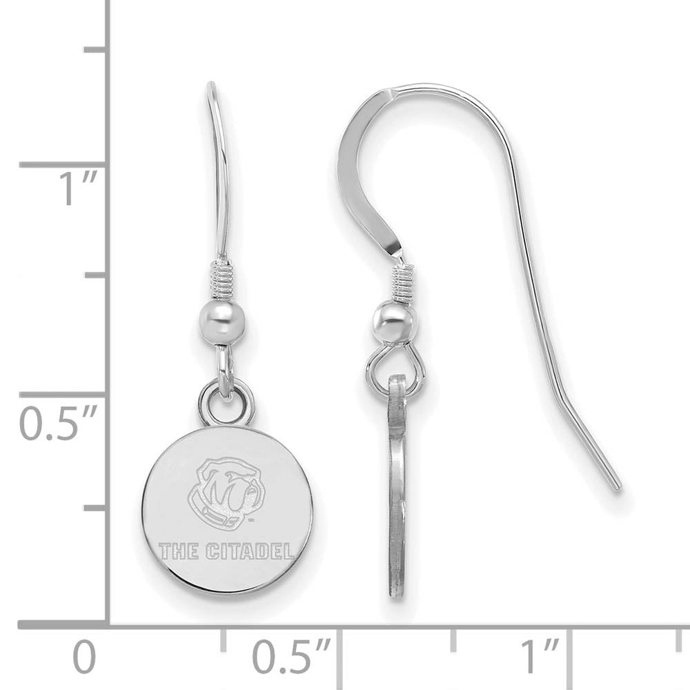 Alternate view of the Sterling Silver Rhodium Plated The Citadel XS (Tiny) Dangle Earrings by The Black Bow Jewelry Co.