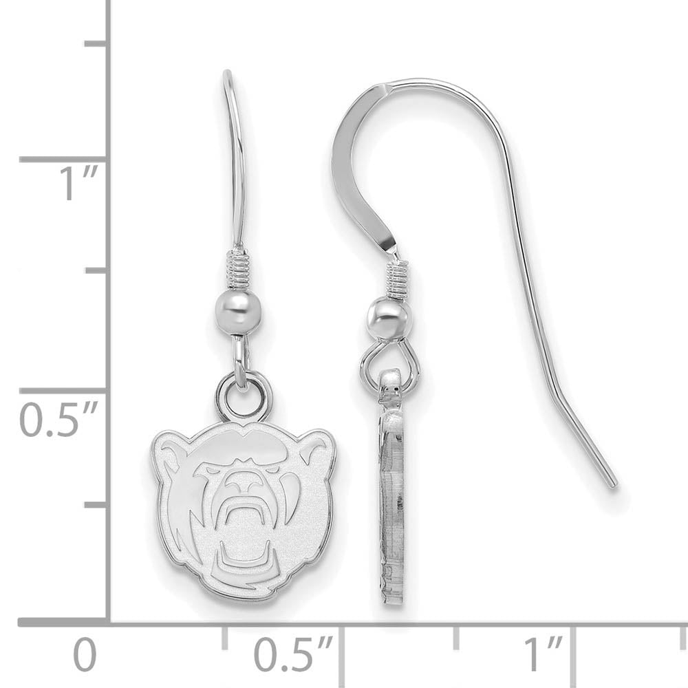 Alternate view of the Sterling Silver Baylor University XS (Tiny) Dangle Earrings by The Black Bow Jewelry Co.