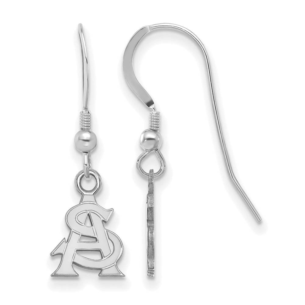 Sterling Silver Arizona State University XS (Tiny) Dangle Earrings, Item E15561 by The Black Bow Jewelry Co.
