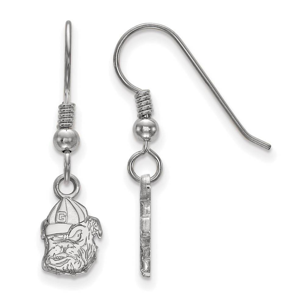 Sterling Silver Univ. of Georgia XS (Tiny) Dangle Earrings, Item E15580 by The Black Bow Jewelry Co.