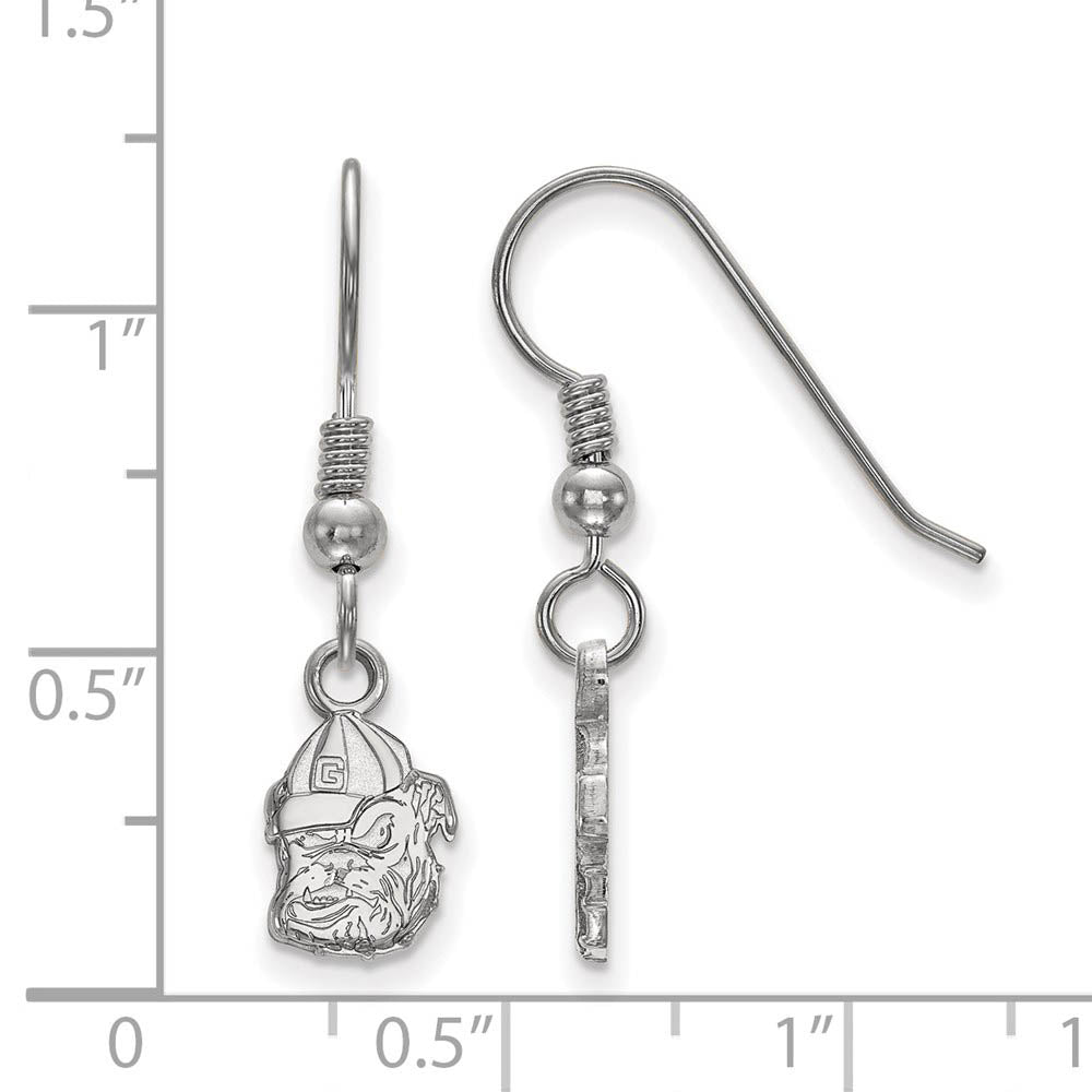 Alternate view of the Sterling Silver Univ. of Georgia XS (Tiny) Dangle Earrings by The Black Bow Jewelry Co.