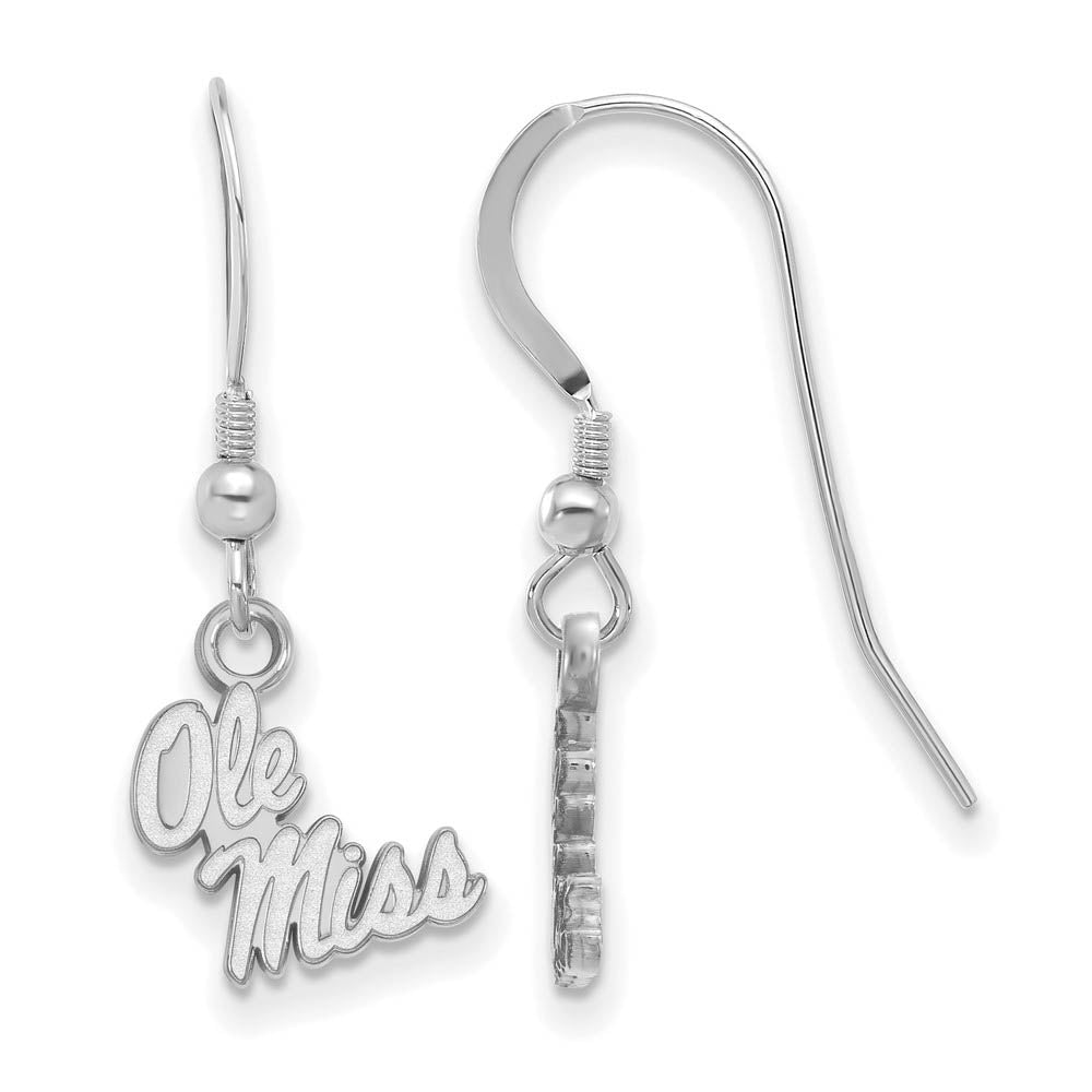 Sterling Silver University of Mississippi XS (Tiny) Dangle Earrings, Item E15583 by The Black Bow Jewelry Co.
