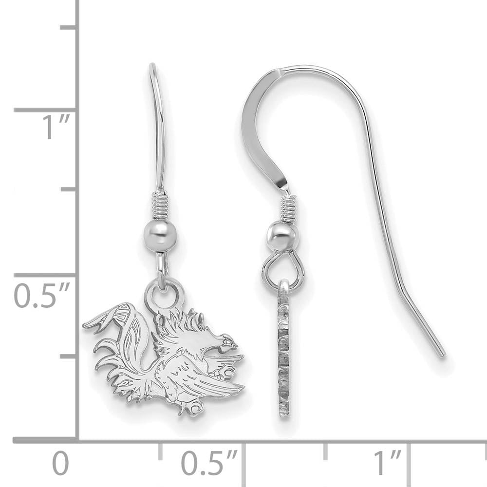 Alternate view of the Sterling Silver U of South Carolina XS (Tiny) Dangle Earrings by The Black Bow Jewelry Co.