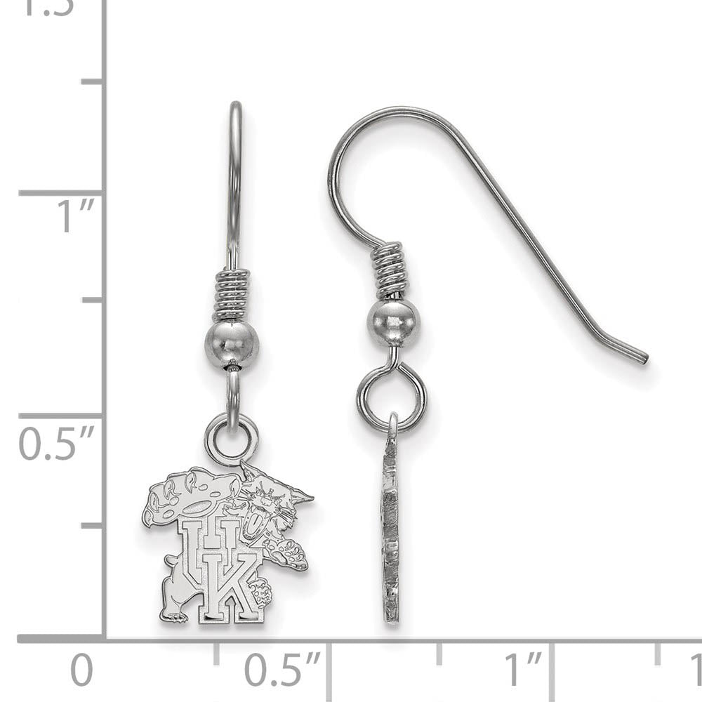 Alternate view of the Sterling Silver University of Kentucky XS (Tiny) Dangle Earrings by The Black Bow Jewelry Co.