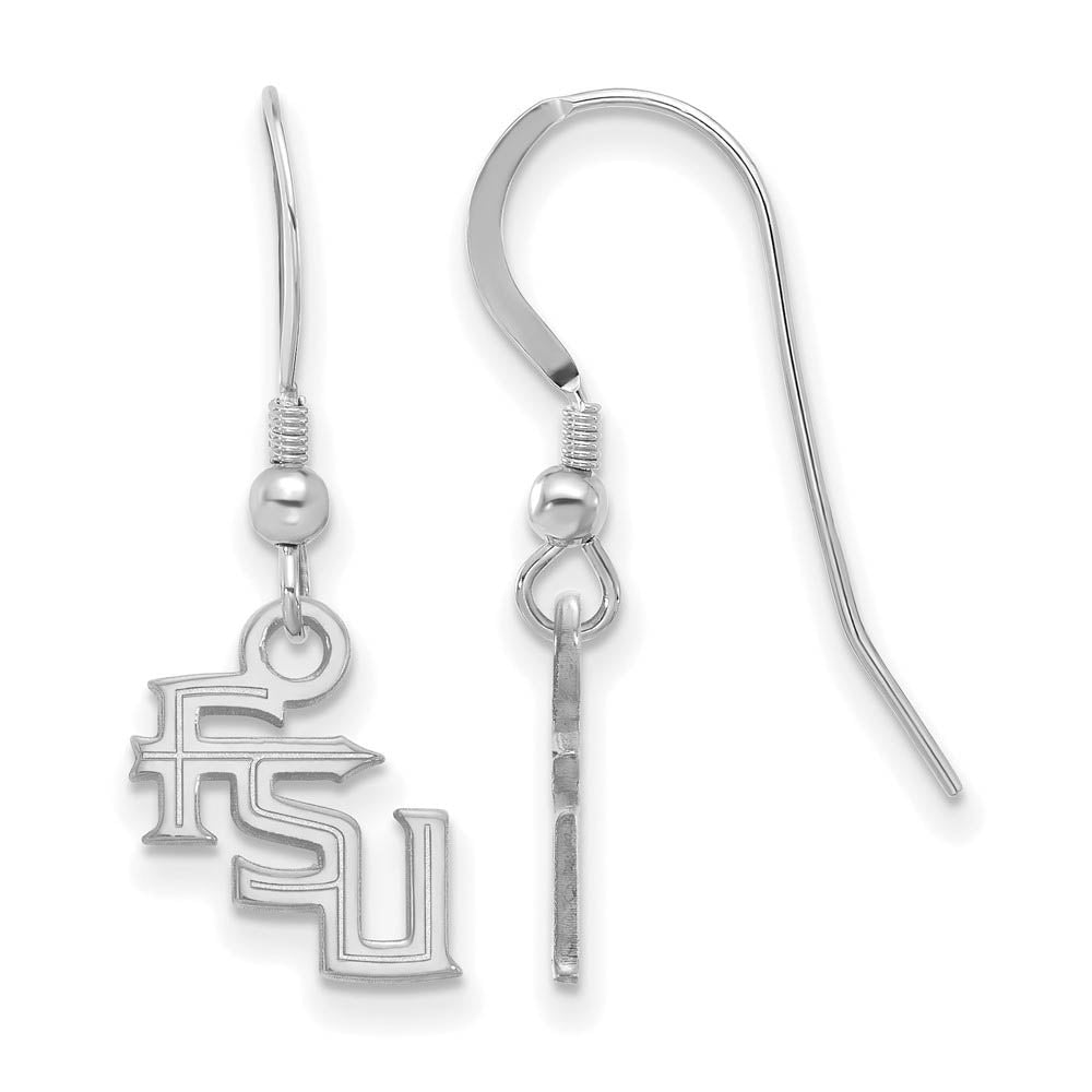 Sterling Silver Florida State University XS (Tiny) Dangle Earrings, Item E15597 by The Black Bow Jewelry Co.