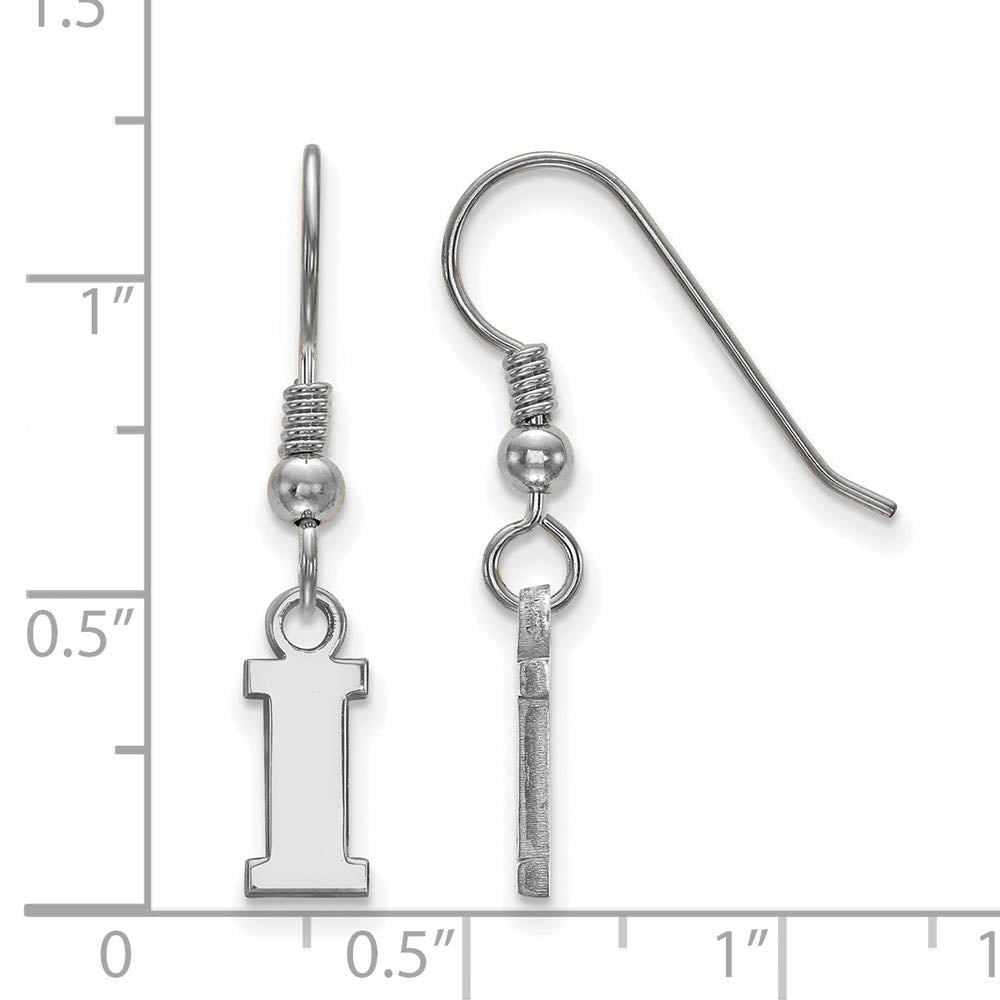 Alternate view of the Sterling Silver University of Iowa XS (Tiny) Dangle Earrings by The Black Bow Jewelry Co.