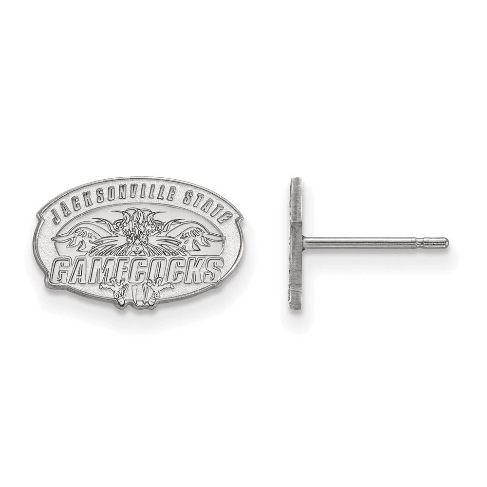 10k White Gold Jacksonville State XS (Tiny) Post Earrings, Item E15614 by The Black Bow Jewelry Co.