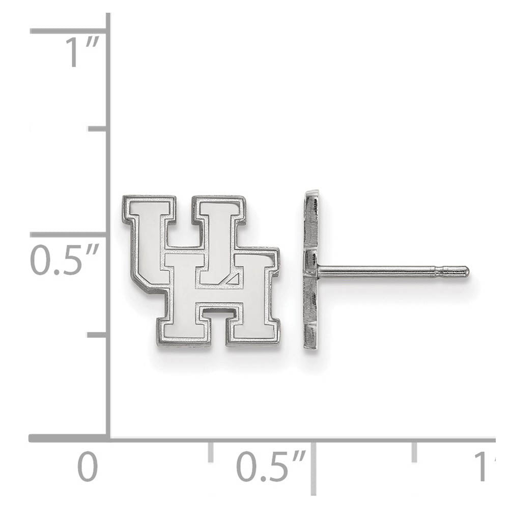 Alternate view of the 10k White Gold University of Houston XS (Tiny) Post Earrings by The Black Bow Jewelry Co.