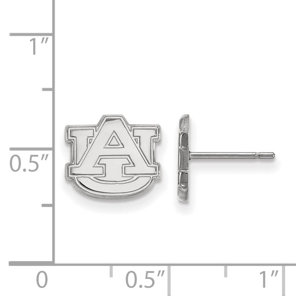 Alternate view of the 10k White Gold Auburn Univ. XS (Tiny) Post Earrings by The Black Bow Jewelry Co.