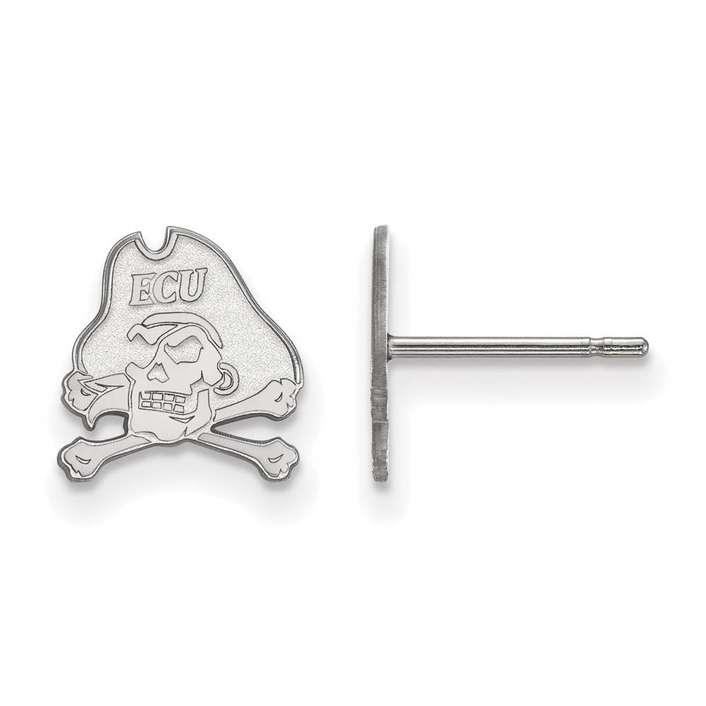 10k White Gold East Carolina Univ. XS (Tiny) Post Earrings, Item E15645 by The Black Bow Jewelry Co.