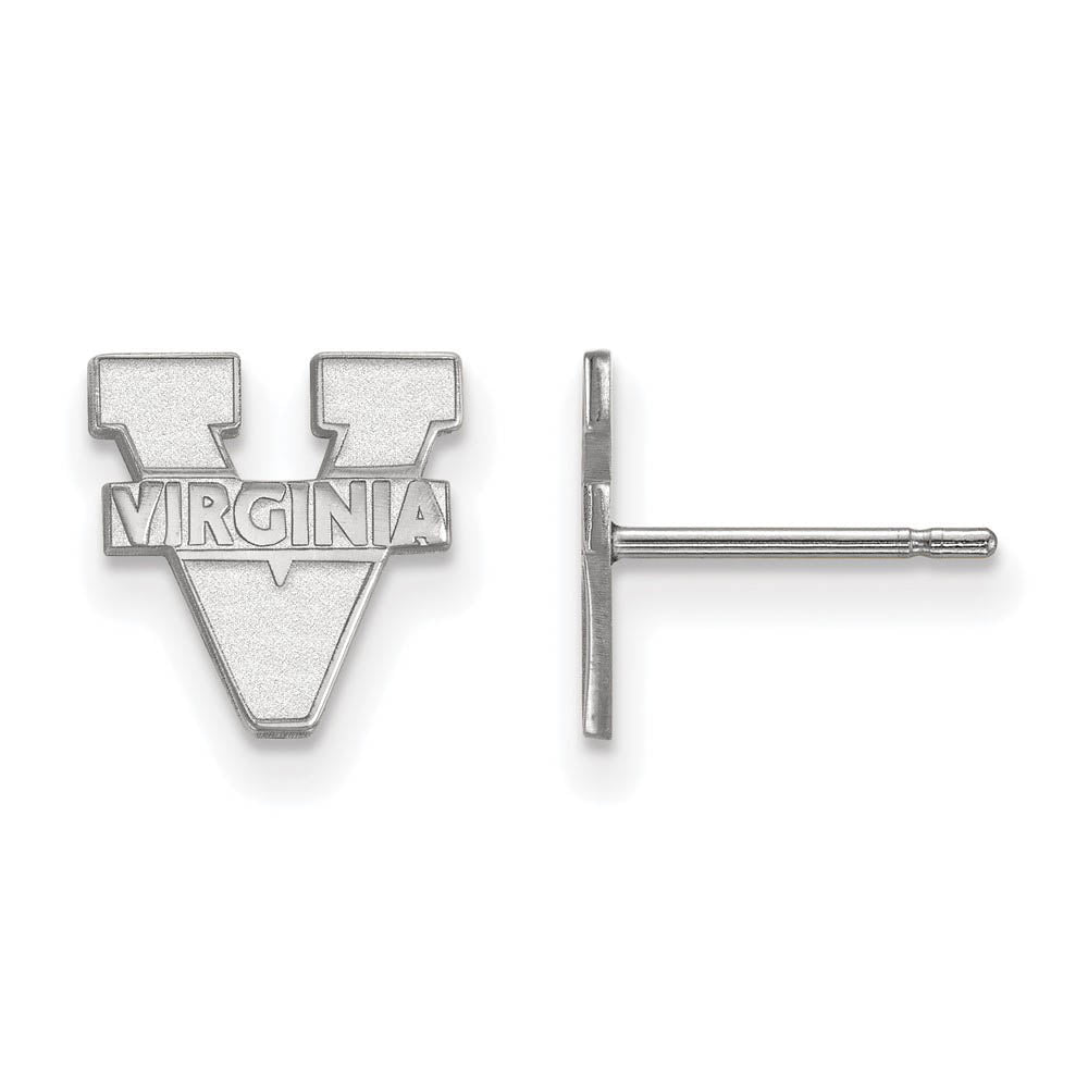 10k White Gold University of Virginia XS (Tiny) 'V' Post Earrings, Item E15673 by The Black Bow Jewelry Co.