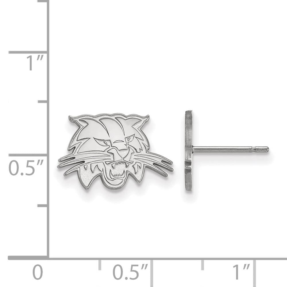 Alternate view of the 10k White Gold Ohio University XS (Tiny) Post Earrings by The Black Bow Jewelry Co.