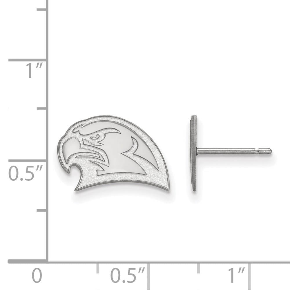 Alternate view of the 10k White Gold Miami University XS (Tiny) Post Earrings by The Black Bow Jewelry Co.