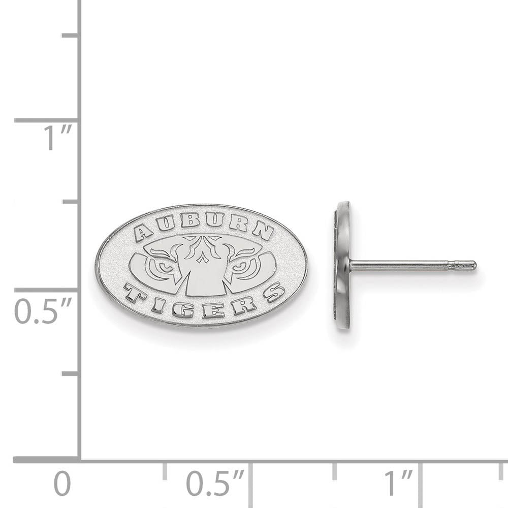 Alternate view of the 10k White Gold Auburn University XS (Tiny) Post Earrings by The Black Bow Jewelry Co.