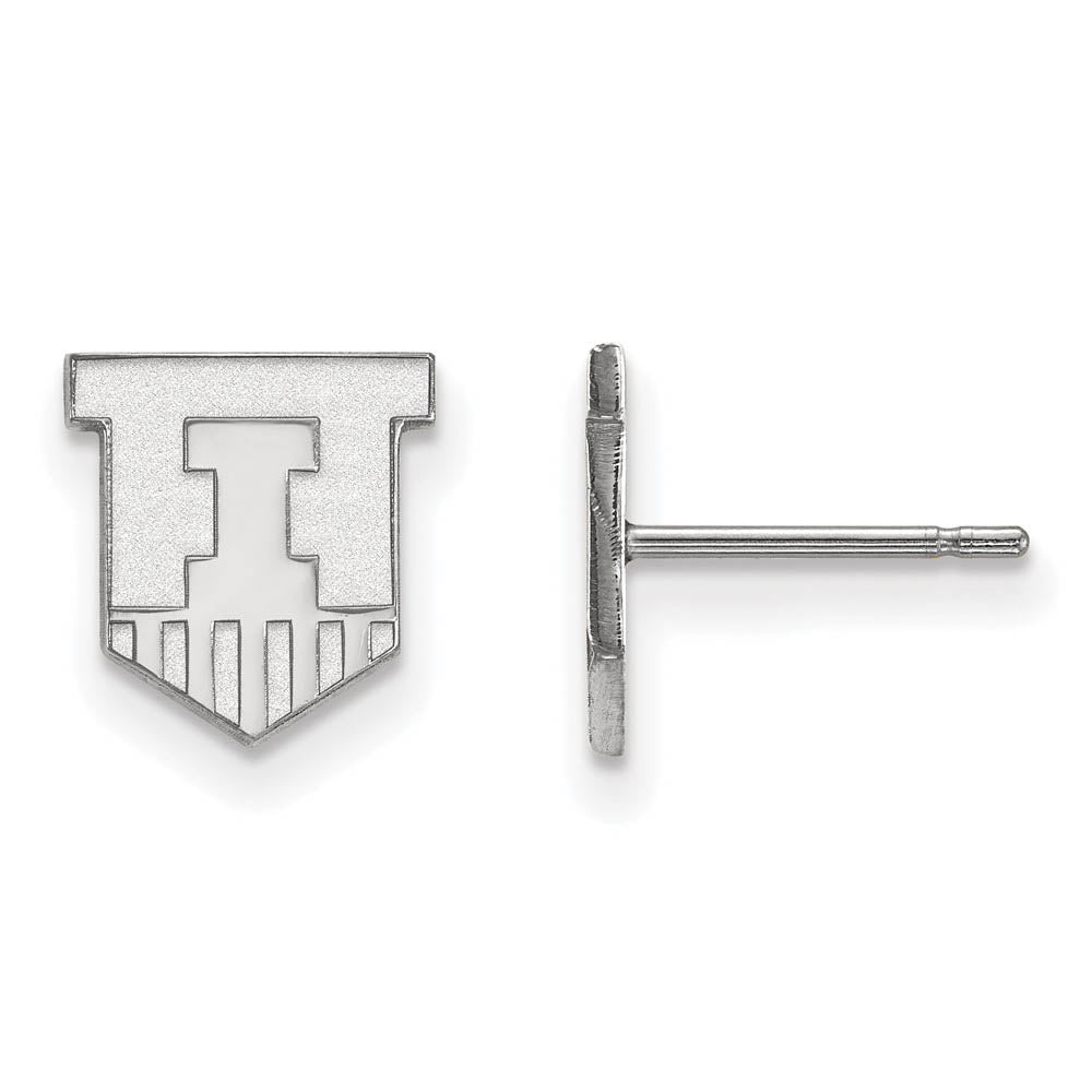10k White Gold University of Illinois XS (Tiny) Post Earrings, Item E15699 by The Black Bow Jewelry Co.