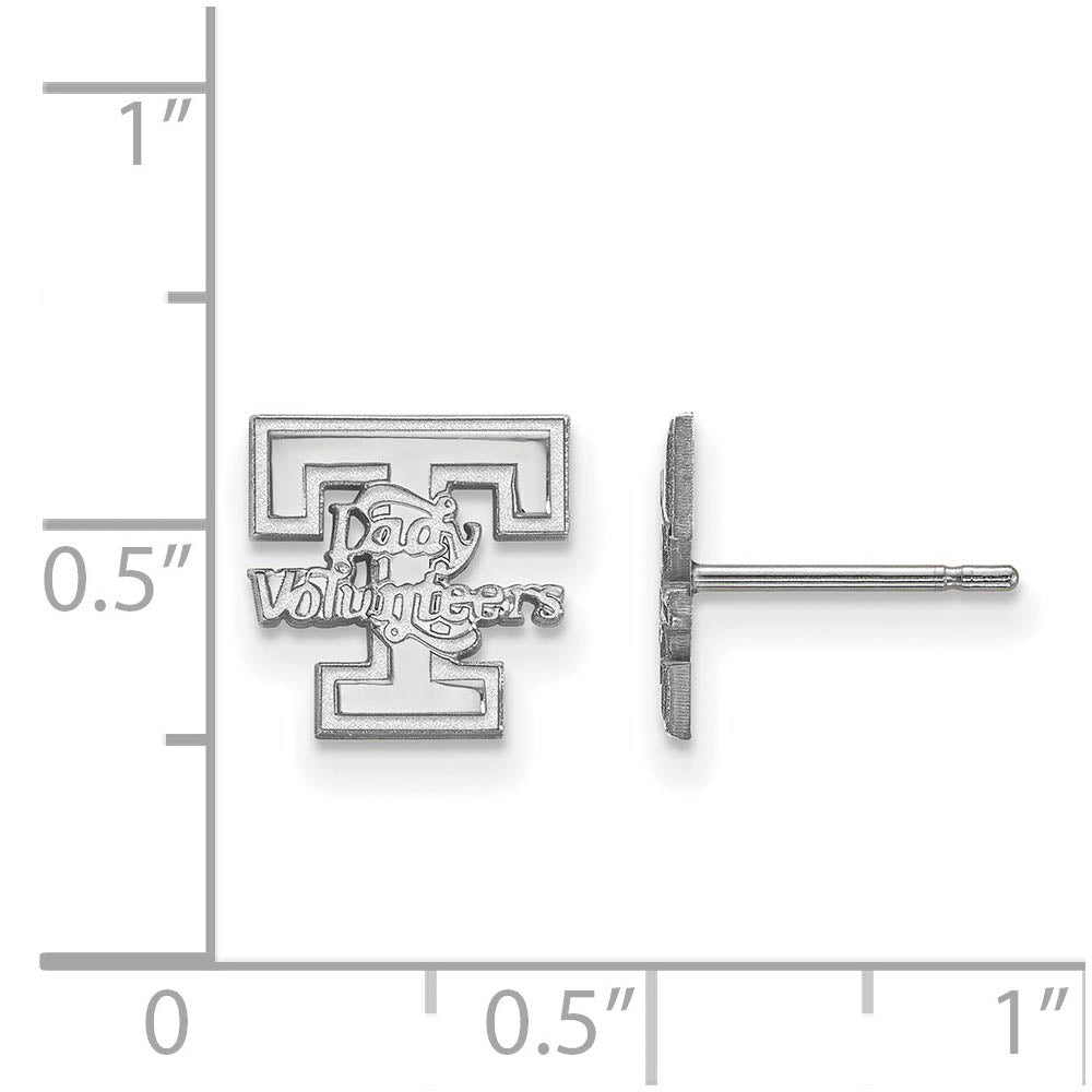 Alternate view of the 10k White Gold University of Tennessee XS (Tiny) Post Earrings by The Black Bow Jewelry Co.