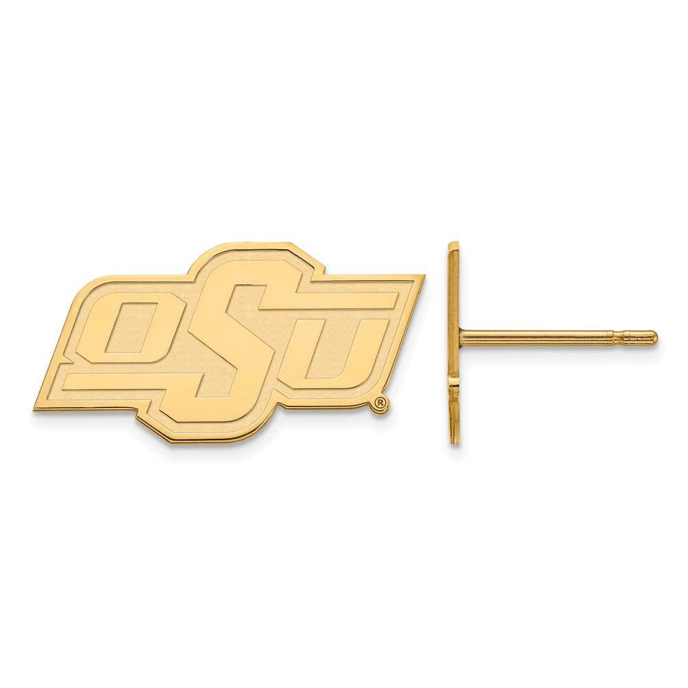10k Yellow Gold Oklahoma State University XS (Tiny) Post Earrings, Item E15738 by The Black Bow Jewelry Co.