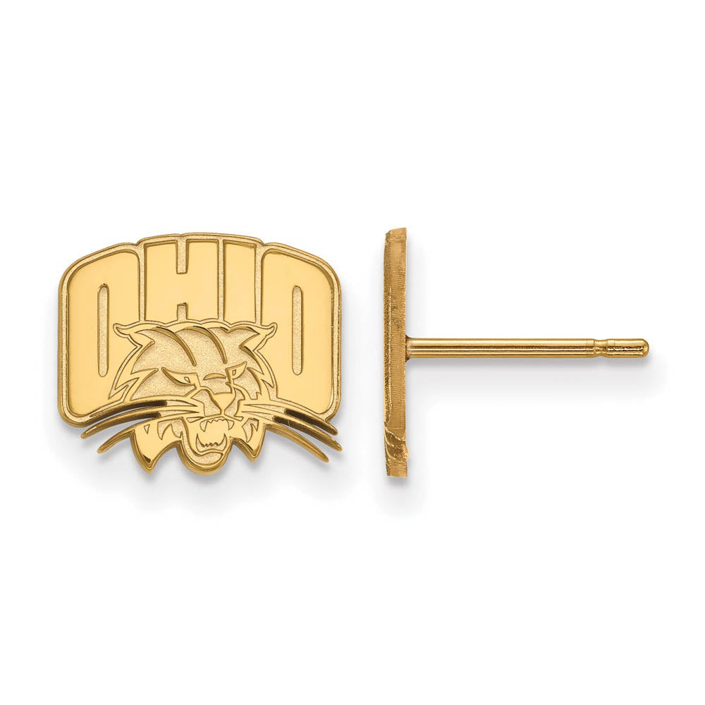 10k Yellow Gold Ohio University XS (Tiny) Logo Post Earrings, Item E15740 by The Black Bow Jewelry Co.