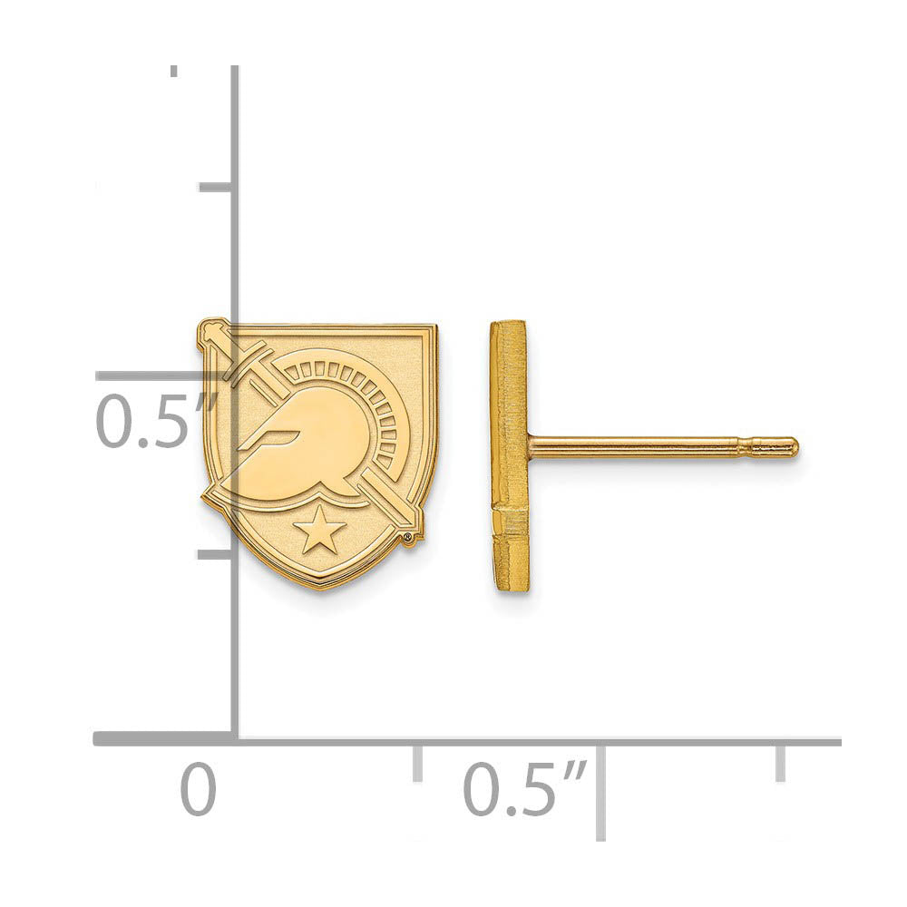 Alternate view of the 10k Yellow Gold U.S. Military Academy XS (Tiny) Post Earrings by The Black Bow Jewelry Co.