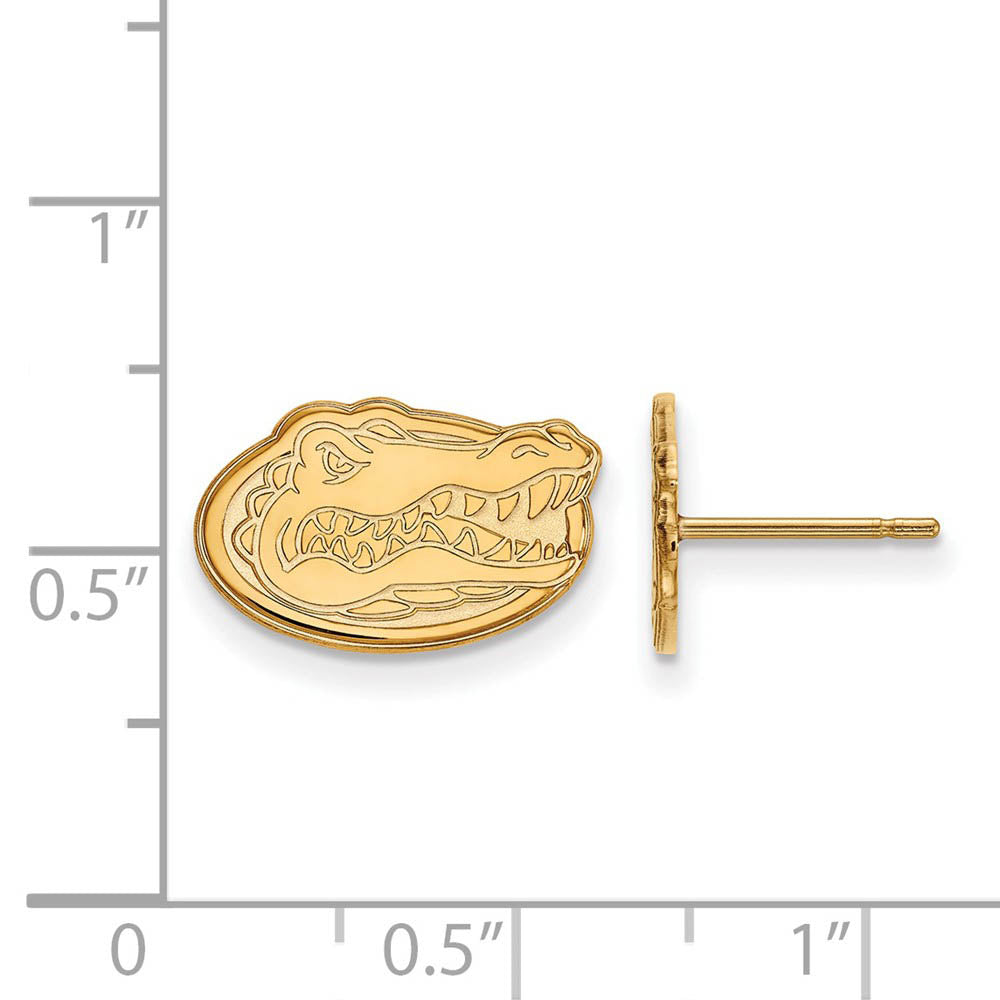 Alternate view of the 10k Yellow Gold University of Florida XS (Tiny) Mascot Post Earrings by The Black Bow Jewelry Co.