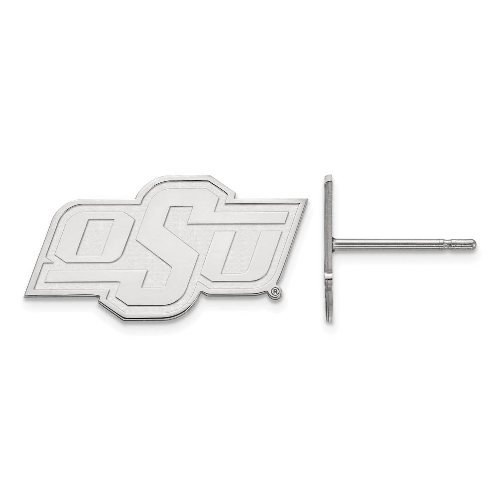 14k White Gold Oklahoma State University XS (Tiny) Post Earrings, Item E15861 by The Black Bow Jewelry Co.