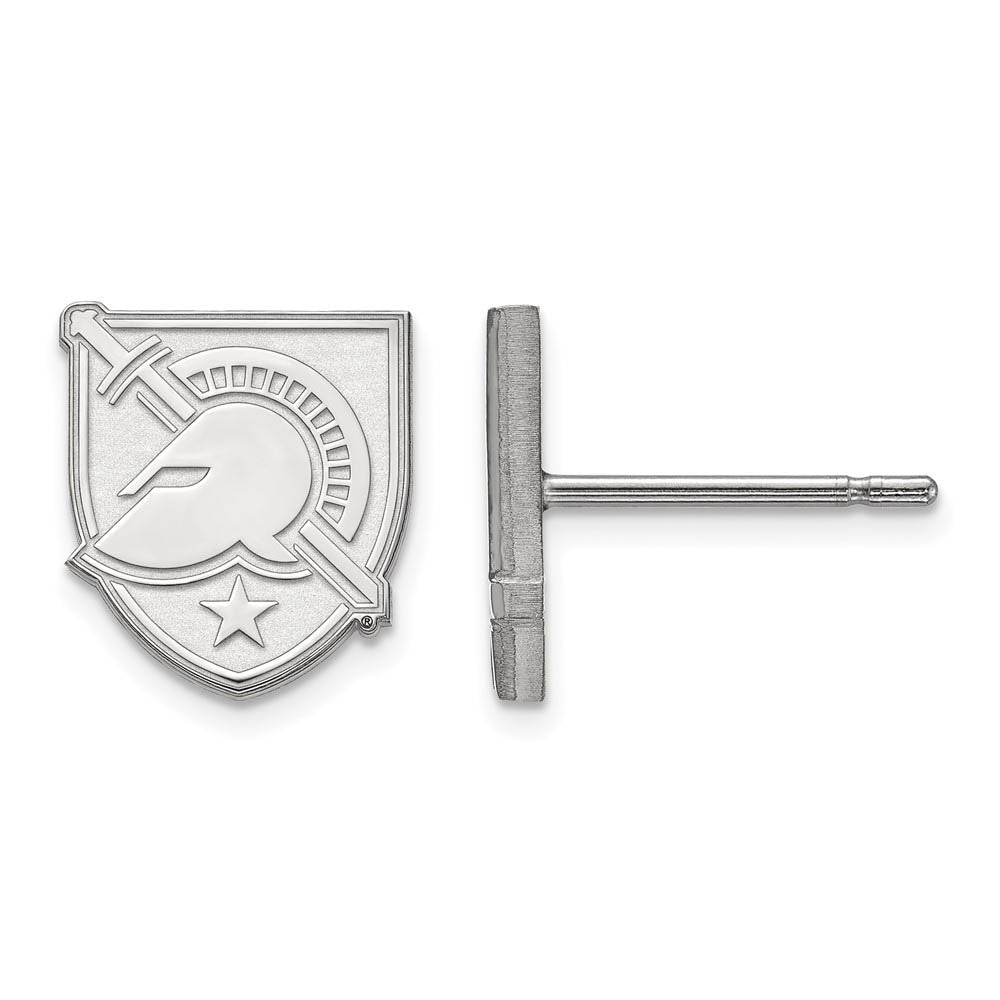 14k White Gold U.S. Military Academy XS (Tiny) Post Earrings, Item E15884 by The Black Bow Jewelry Co.