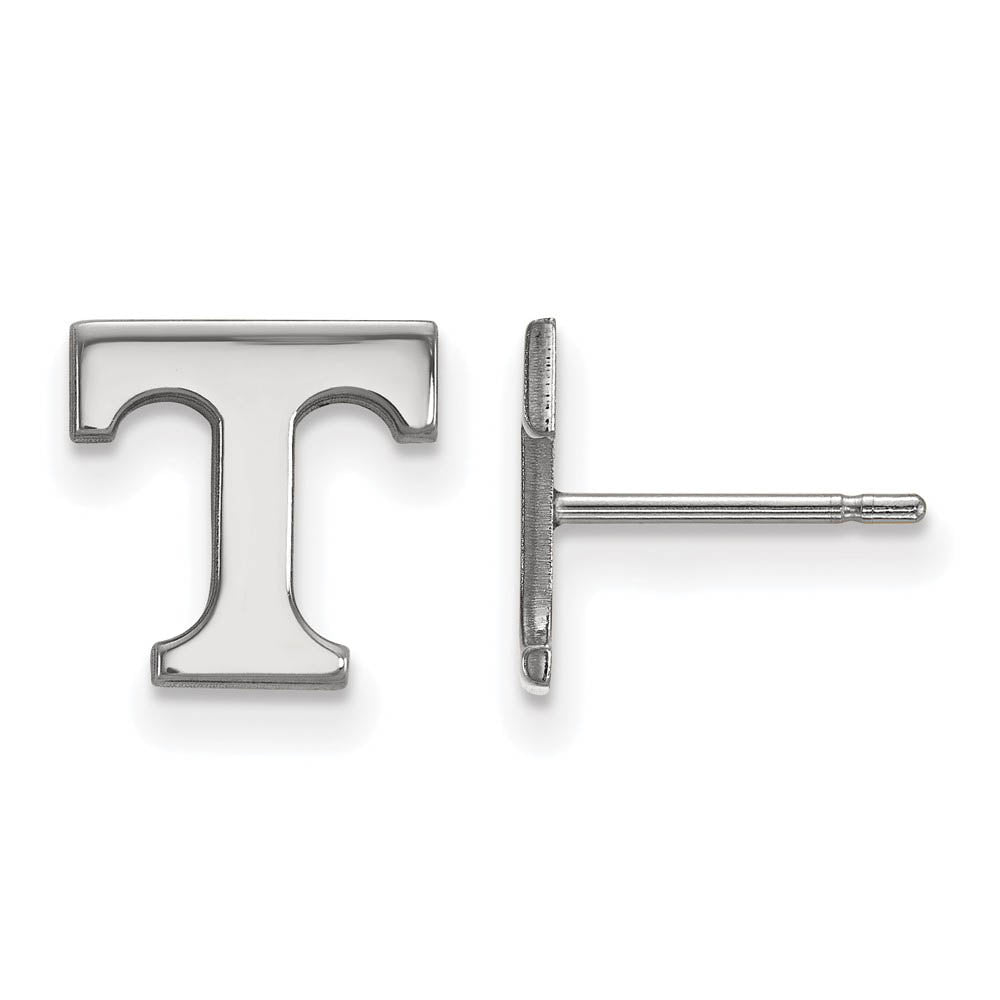 14k White Gold University of Tennessee XS (Tiny) 'T' Post Earrings, Item E15916 by The Black Bow Jewelry Co.
