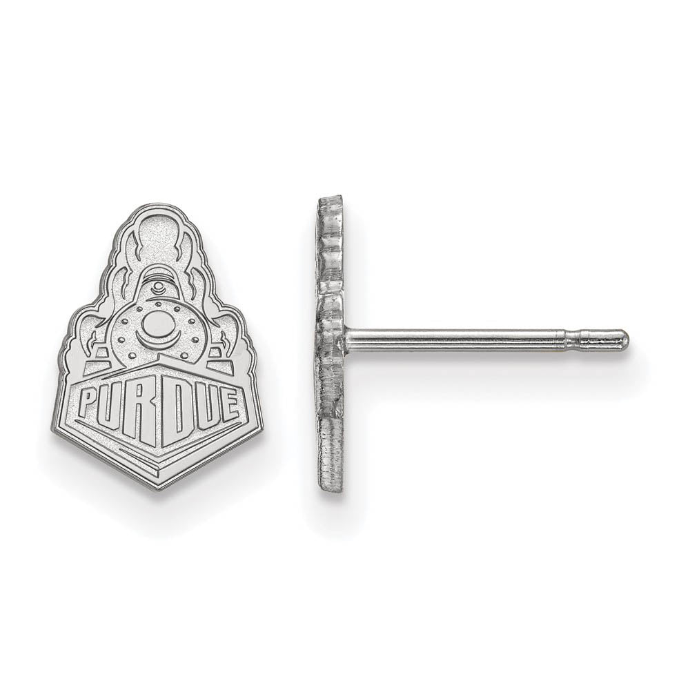 14k White Gold Purdue XS (Tiny) Post Earrings, Item E15935 by The Black Bow Jewelry Co.