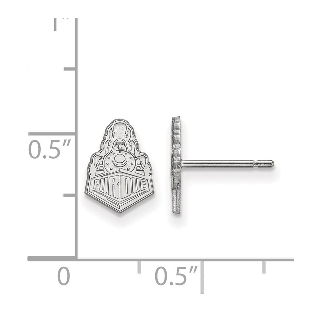 Alternate view of the 14k White Gold Purdue XS (Tiny) Post Earrings by The Black Bow Jewelry Co.