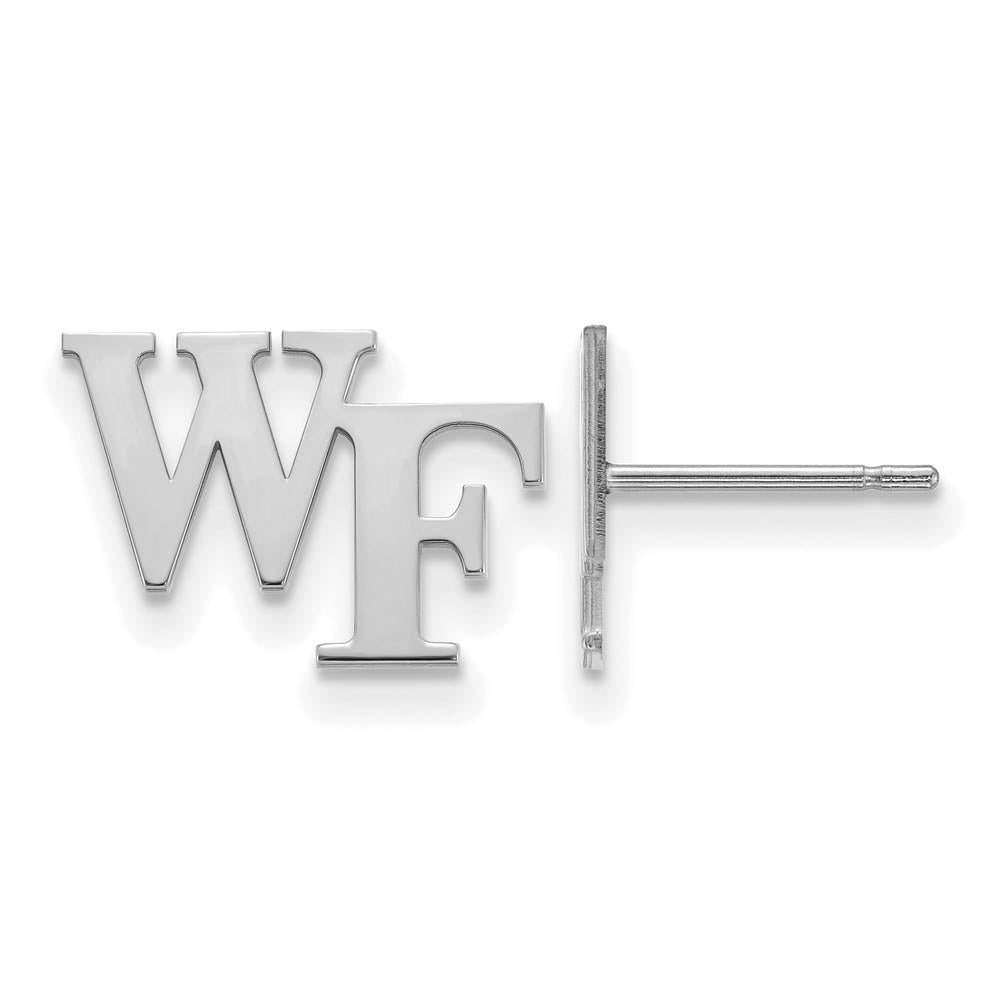 14k White Gold Wake Forest University XS (Tiny) Post Earrings, Item E15958 by The Black Bow Jewelry Co.