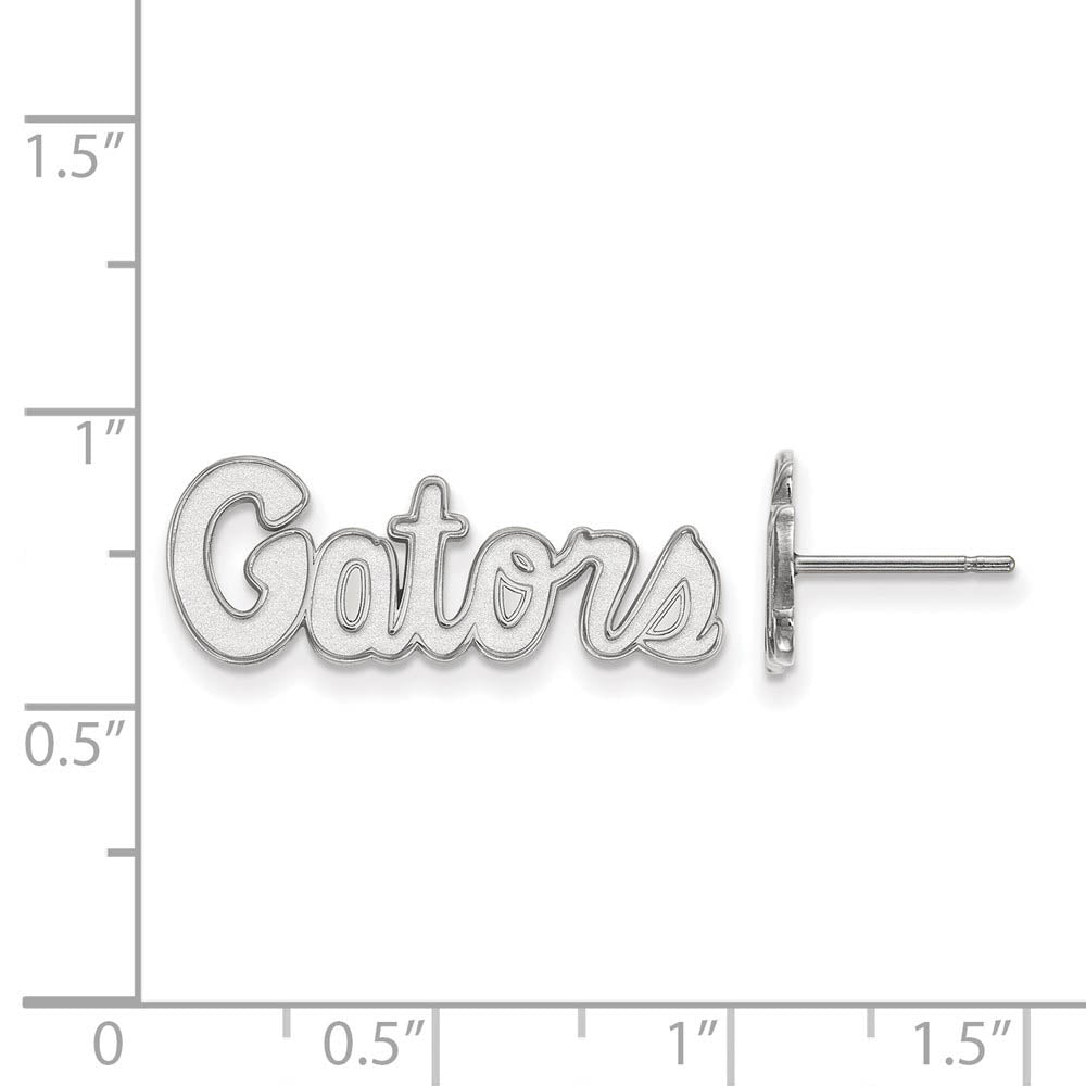Alternate view of the 14k White Gold University of Florida XS (Tiny) 'Gators' Post Earrings by The Black Bow Jewelry Co.